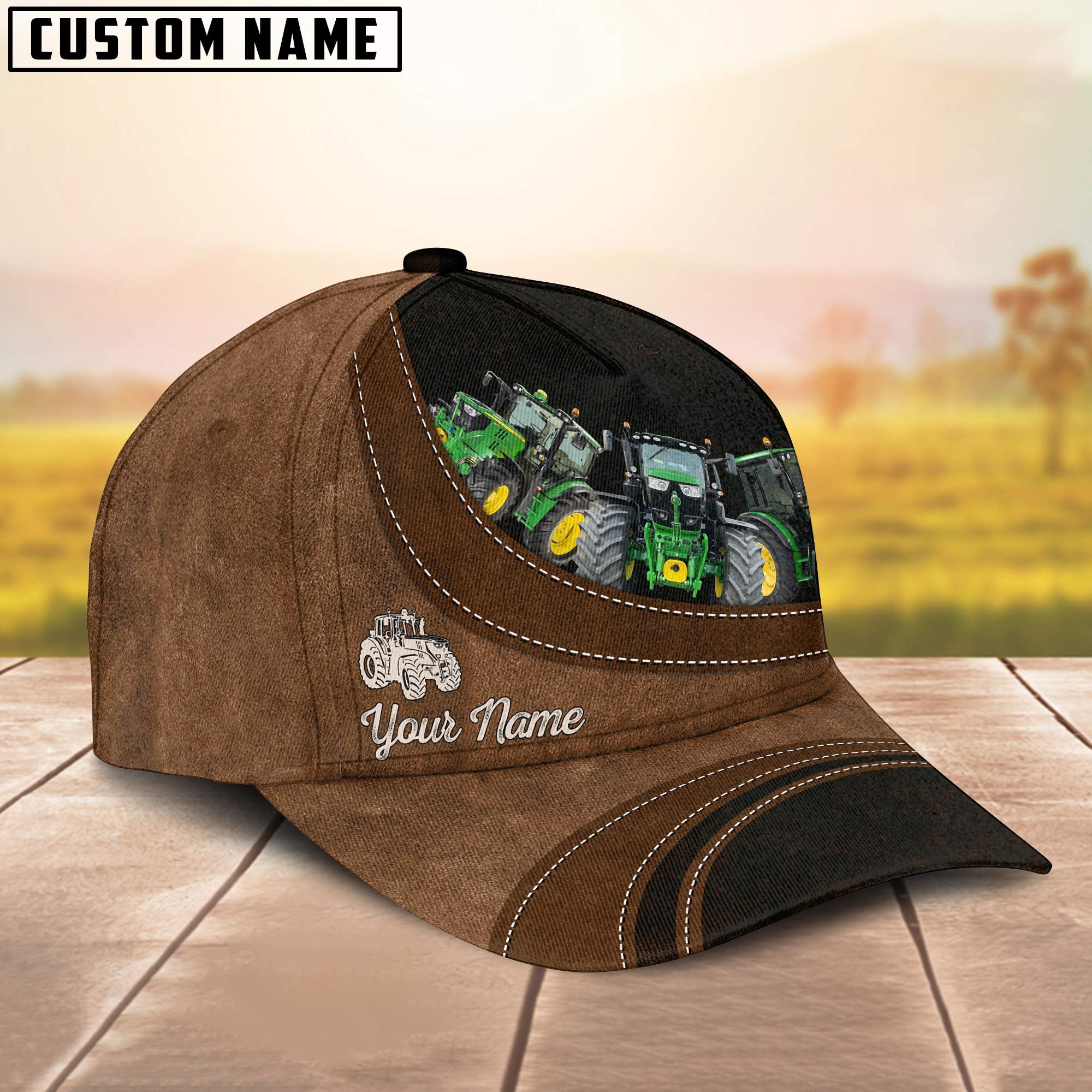 Tractor Happiness Customized Name Cap