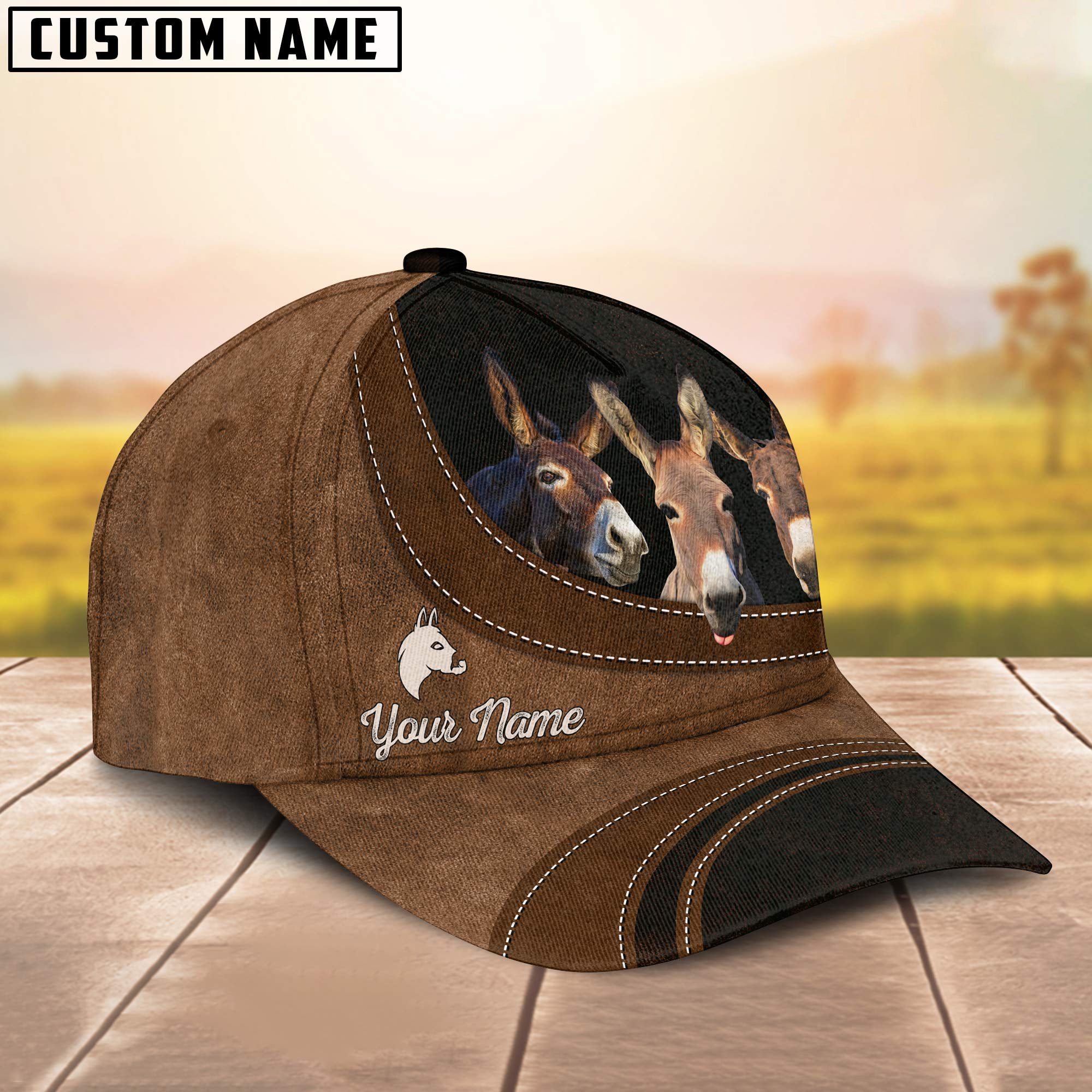 Donkey Happiness Customized Name Cap
