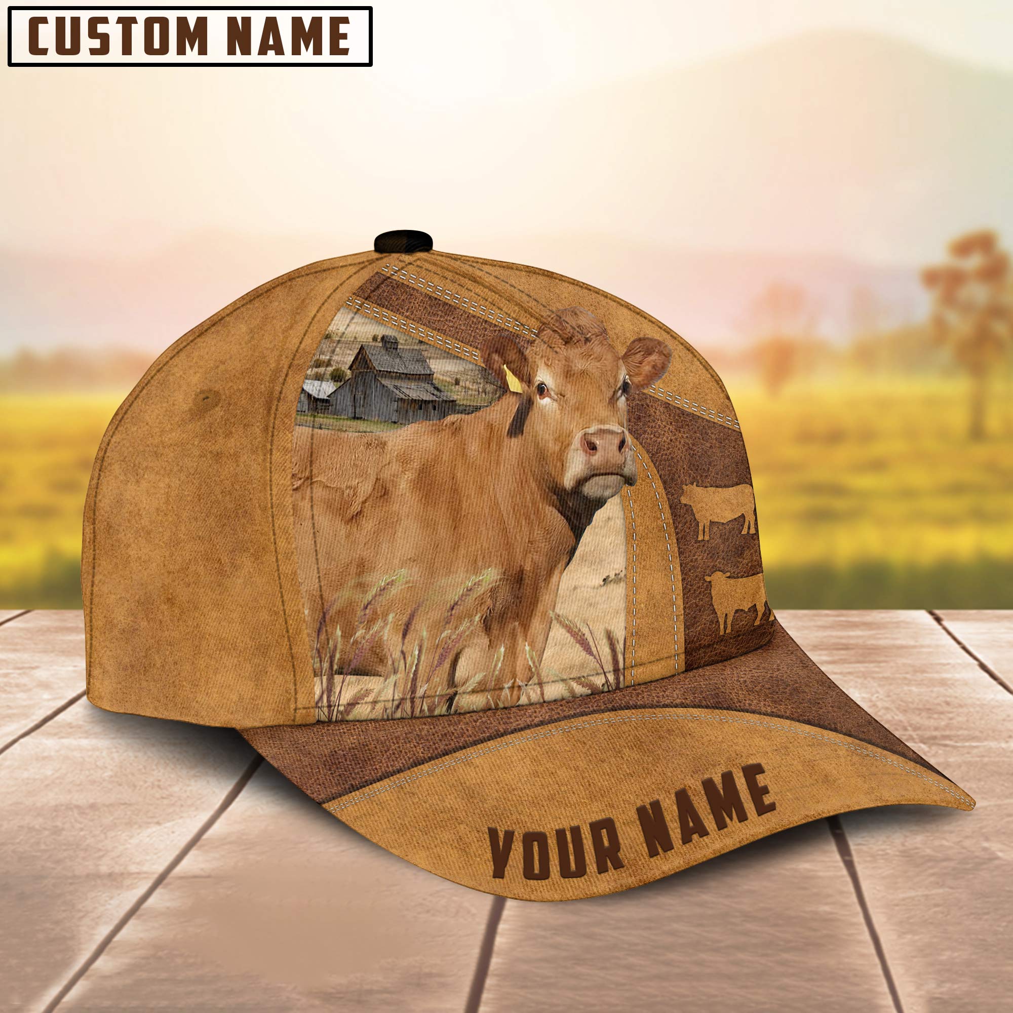 Custom Name Limousin Cattle Cap
