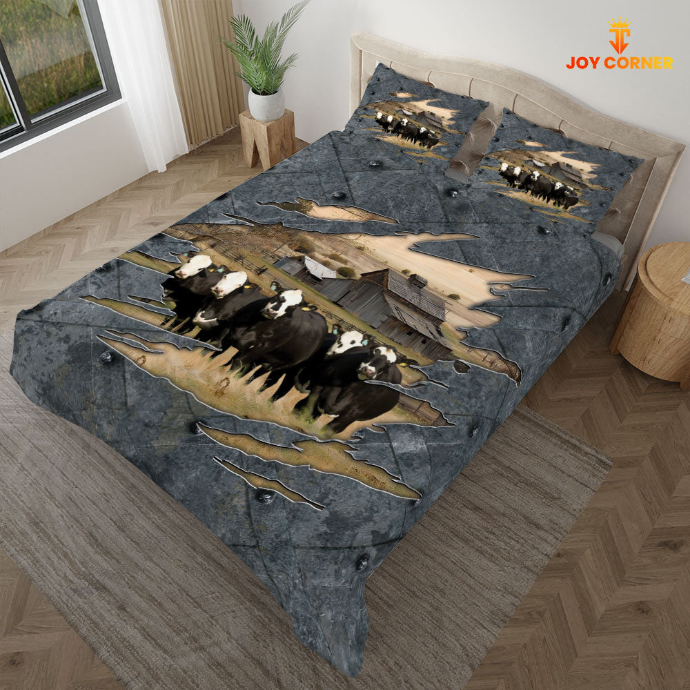 Black Baldy On The Farm Customized Name Bedding Set