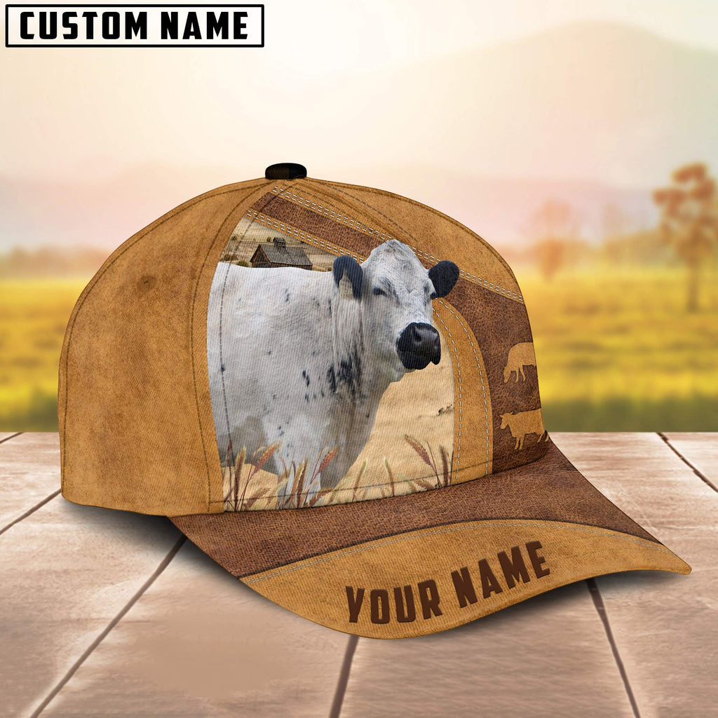 British White No Horns Custom Name Retro Cap