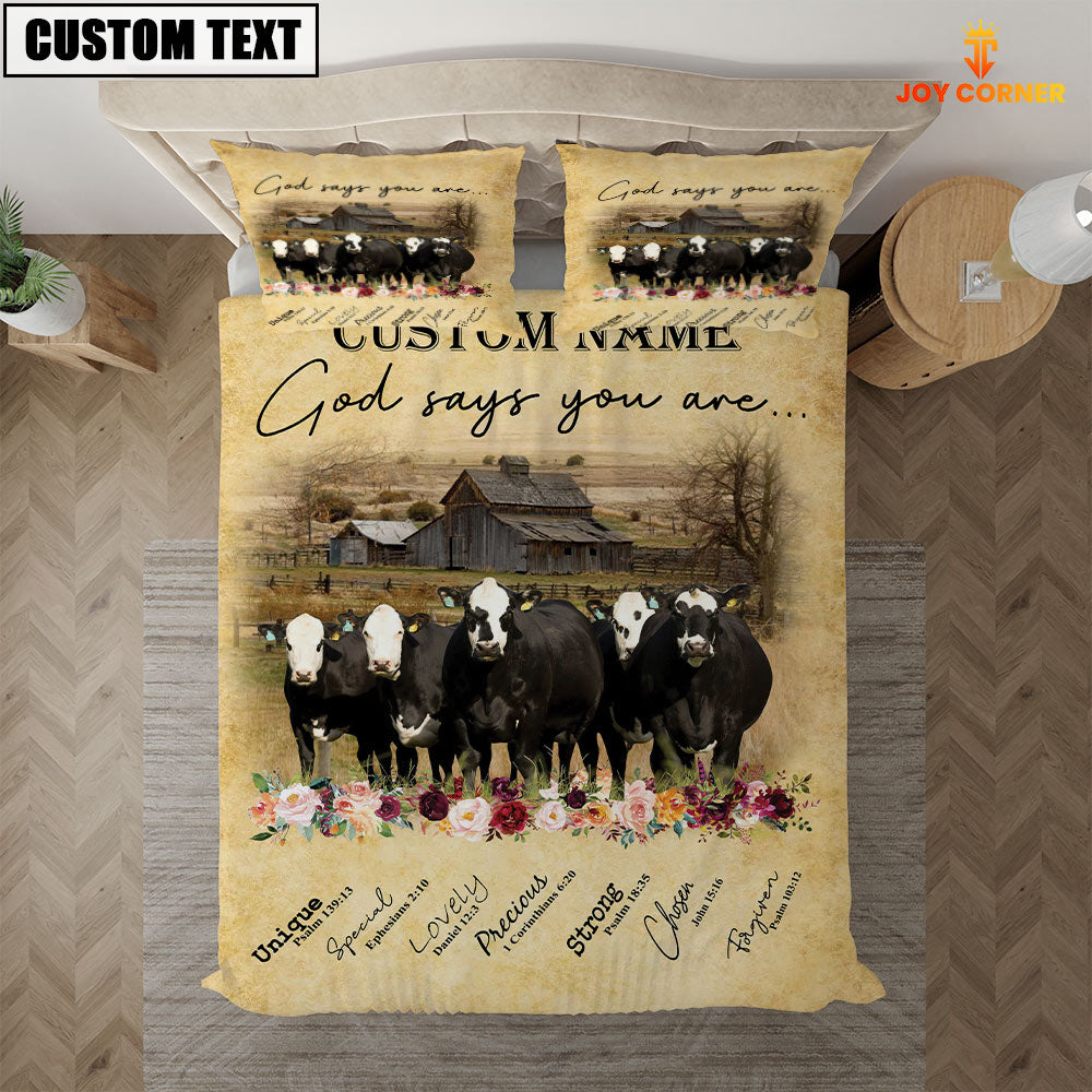 Black Baldy God Says You Are Custom Name Bedding Set