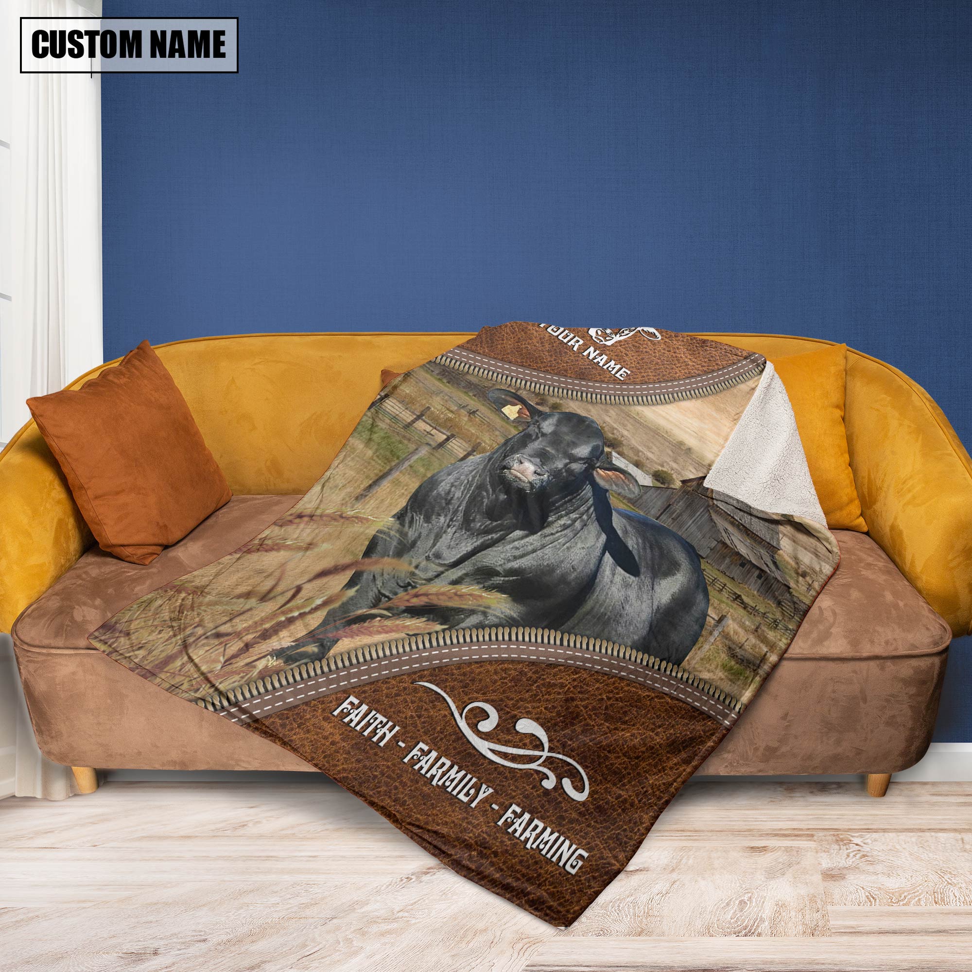 Personalized Name Brangus Faith Family Farming Blanket