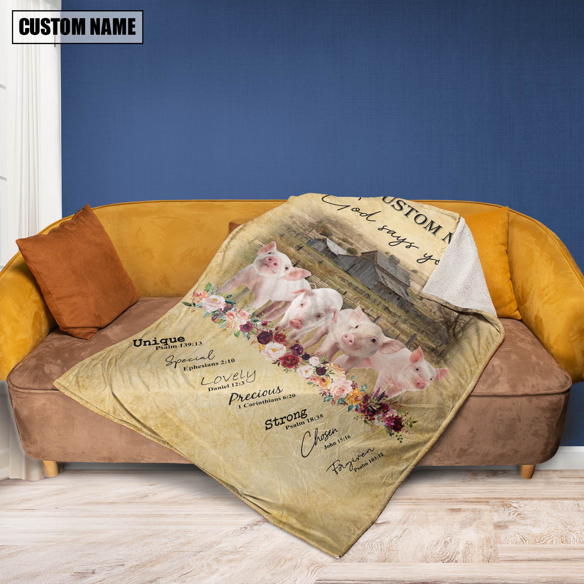 God Says You Are - Personalized Name Pig Blanket