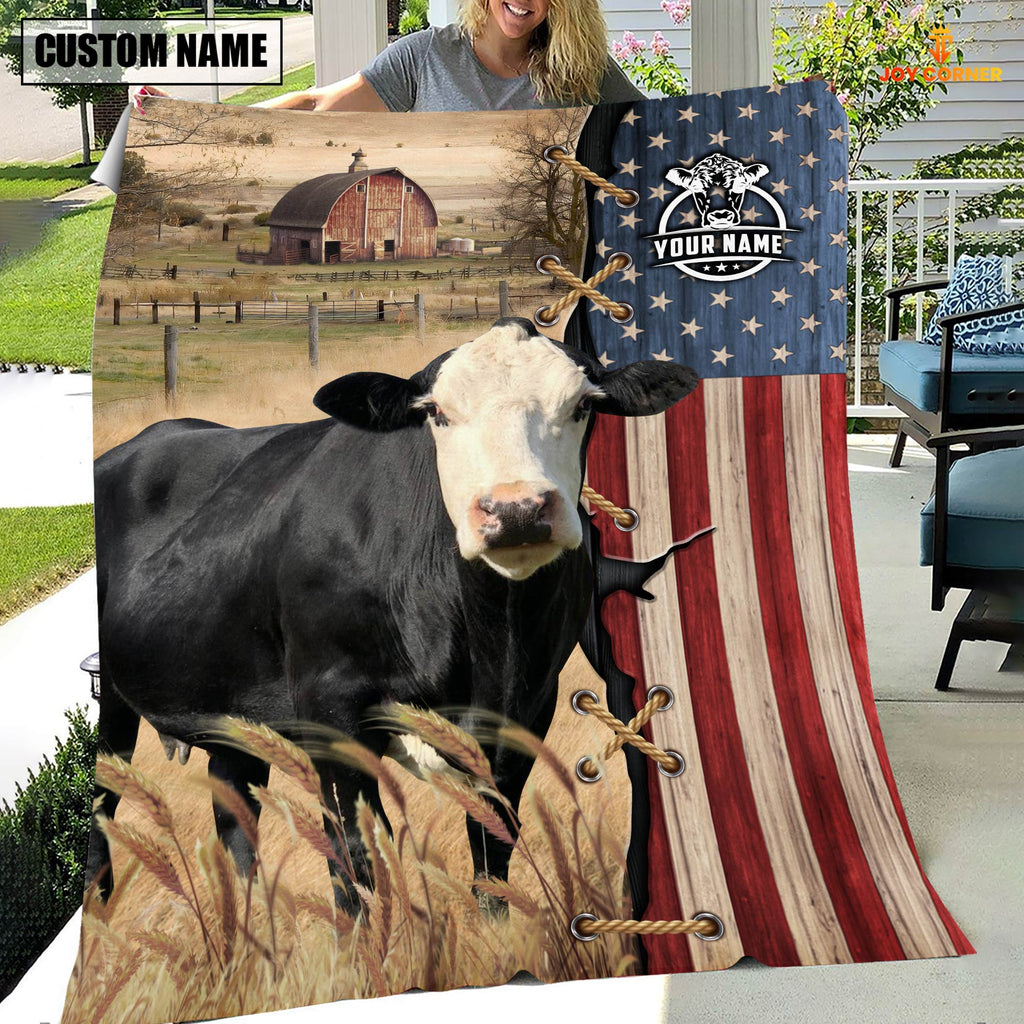 Personalized Name Black Baldy Flag Vintage Blanket