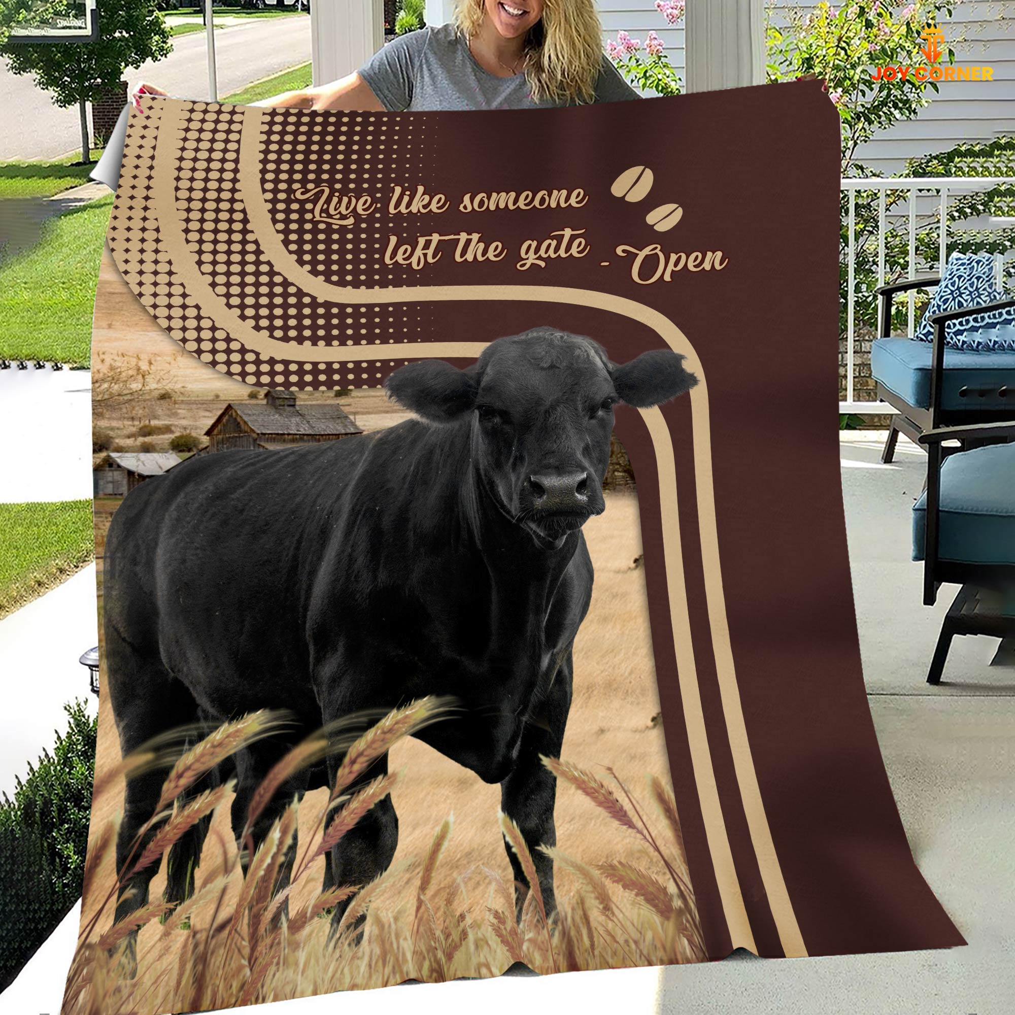 Black Angus Live Like Someone Left The Gate Open Cattle Blanket