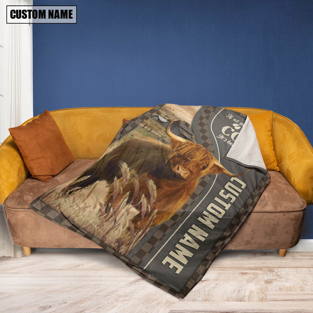 Personalized Name Highland A Good Day Blanket
