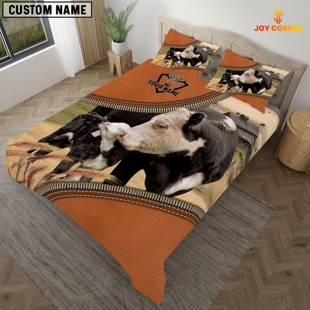 Black Hereford On The Farm Customized Name 3D Bedding Set