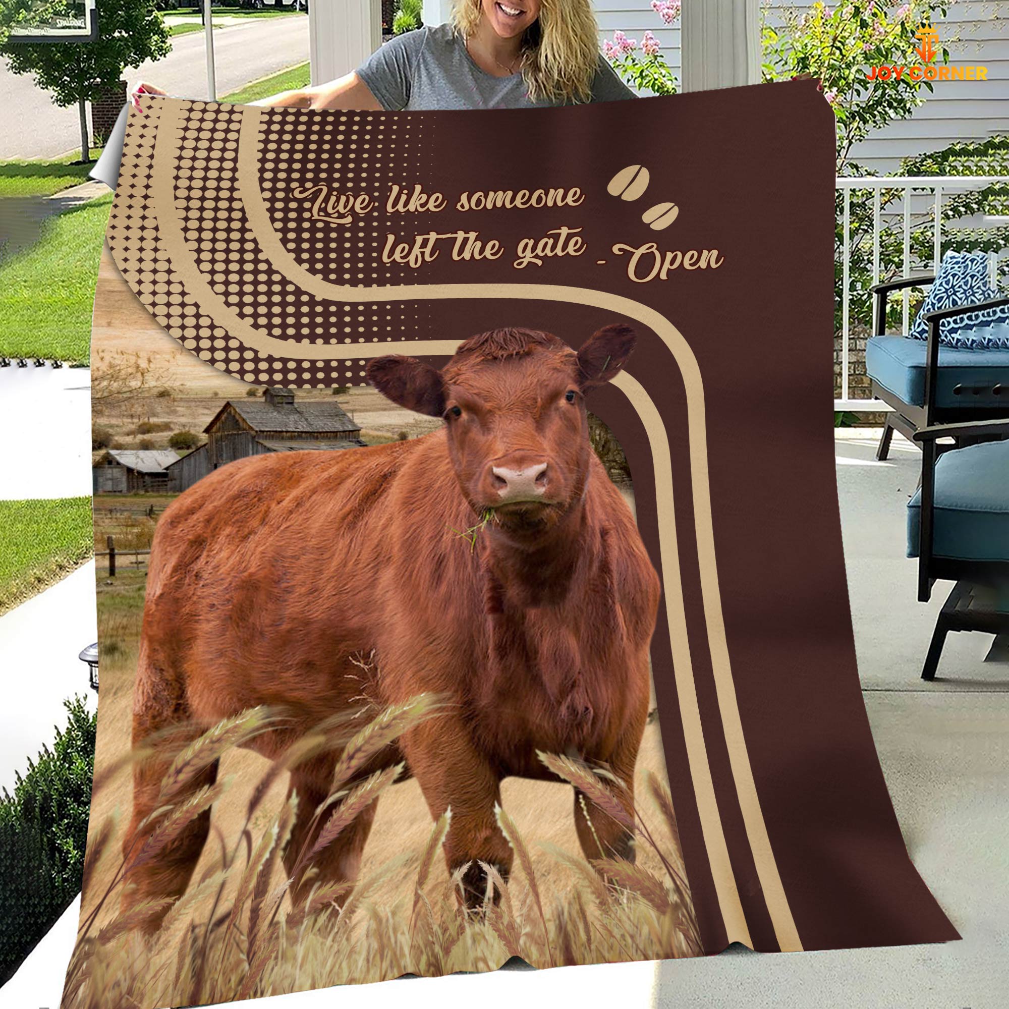 Red Angus Live Like Someone Left The Gate Open Cattle Blanket