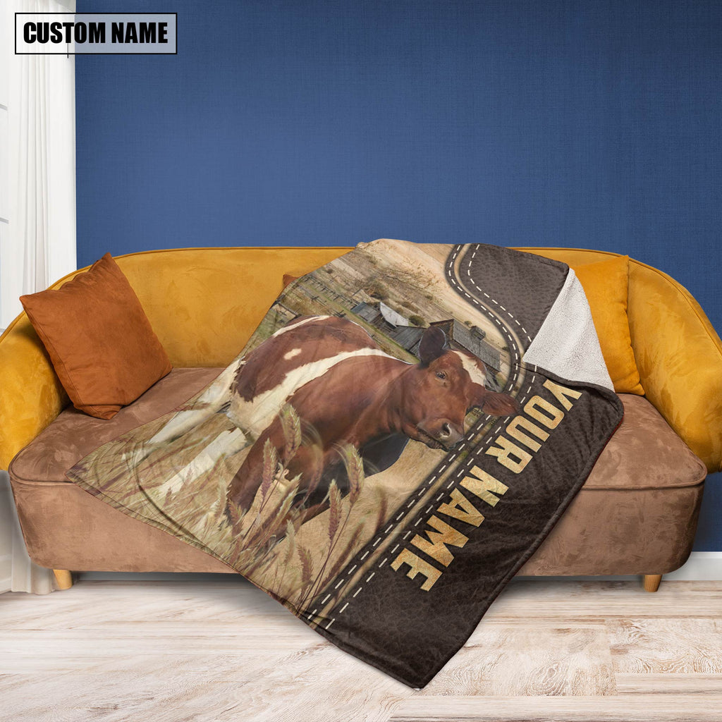 Personalized Name Ayrshire Leather Pattern Blanket