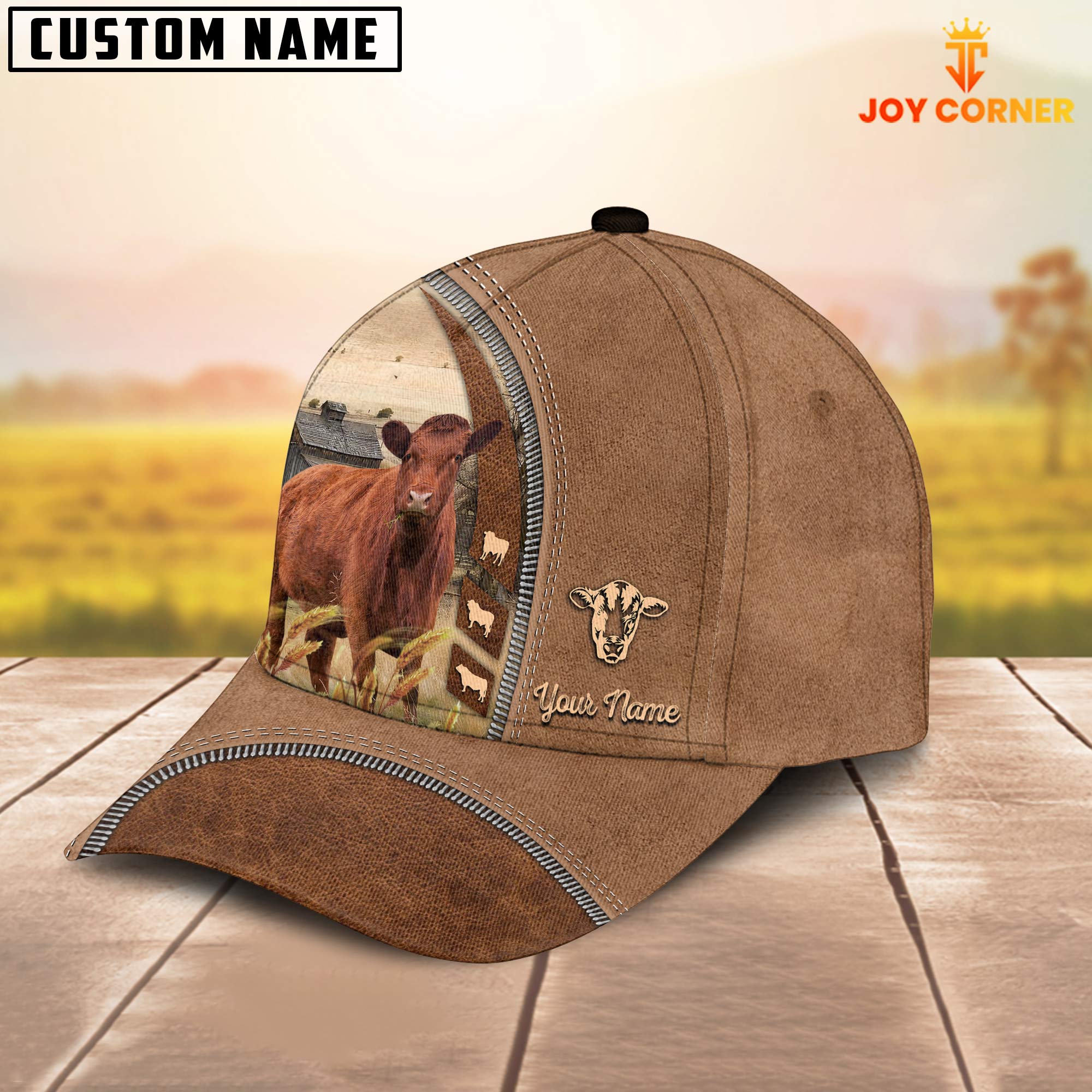 Red Angus Farming Land Customized Name Cap