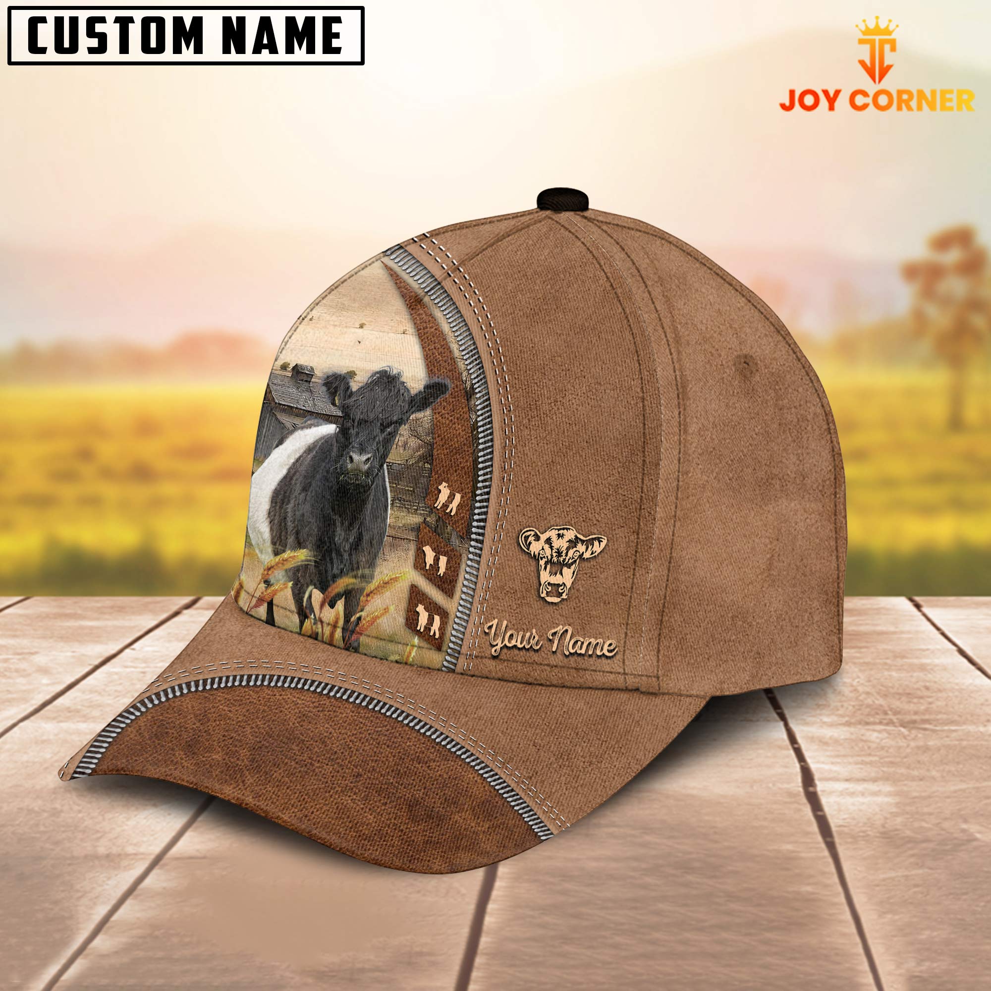 Belted Galloway Farming Land Customized Name Cap