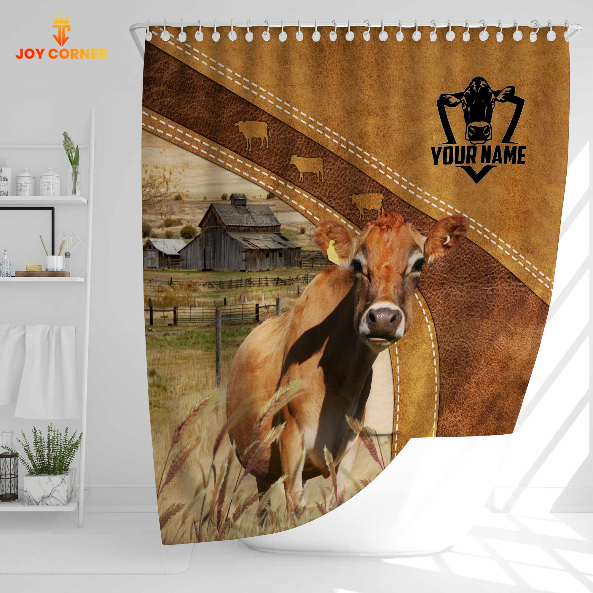 Custom Name Jersey Pattern Shower Curtain