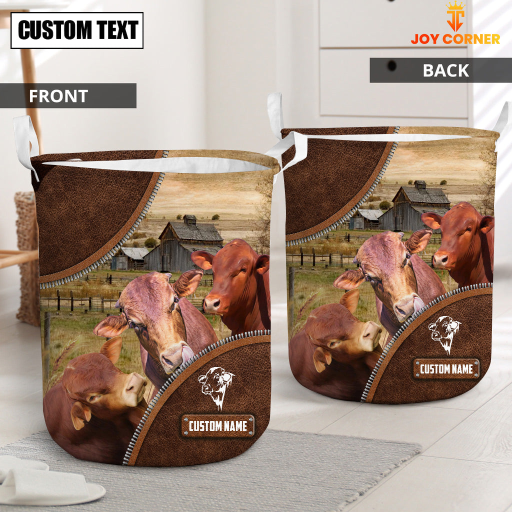 Beefmaster Cow Custom Name Laundry Basket