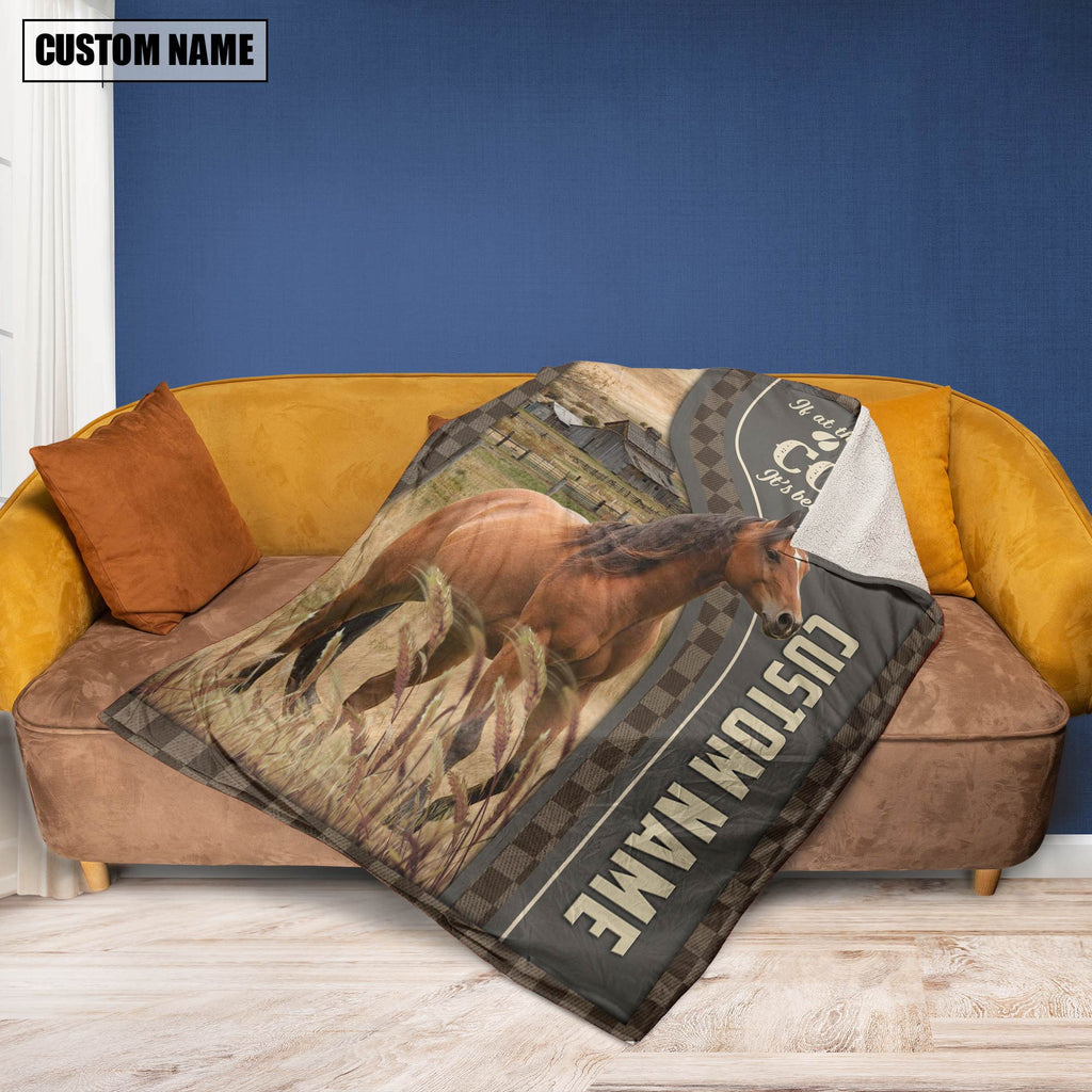 Personalized Name Horse A Good Day Blanket