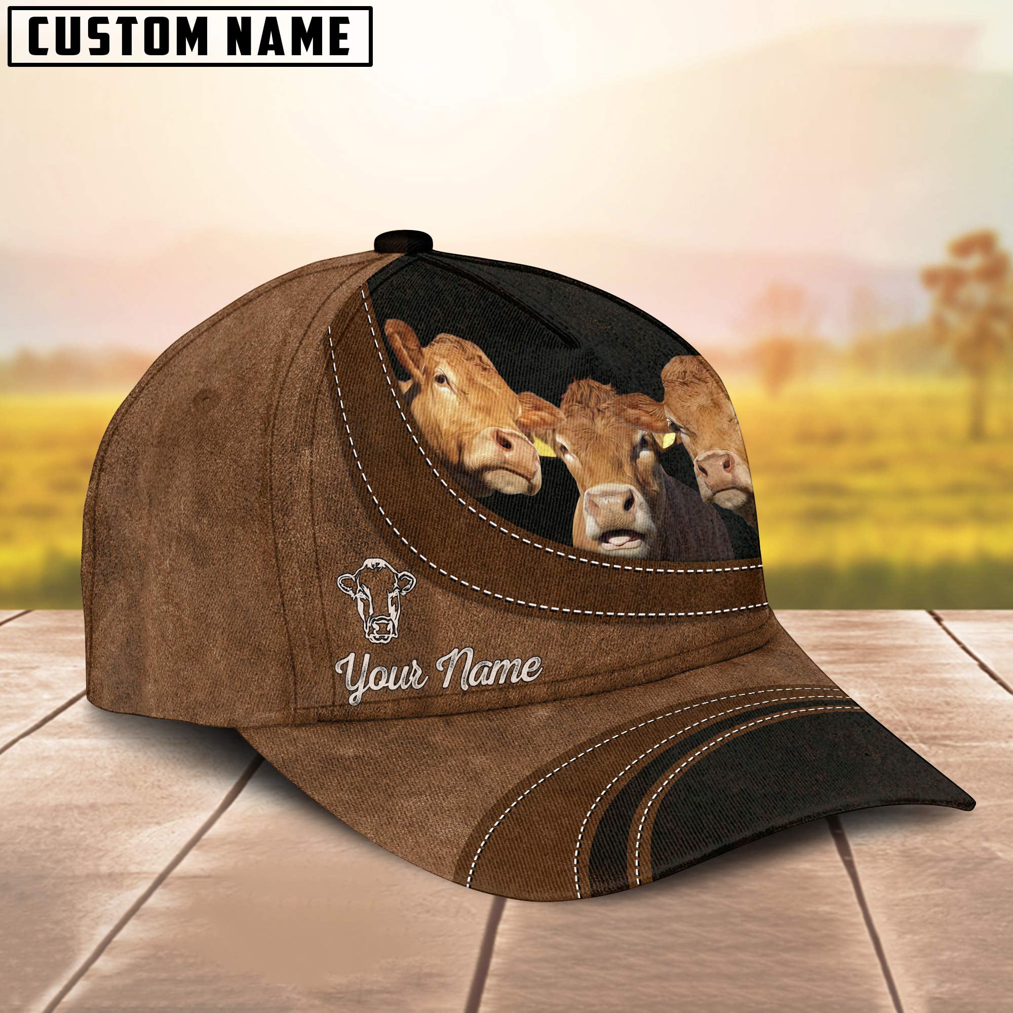 Limousin Happiness Customized Name Cap