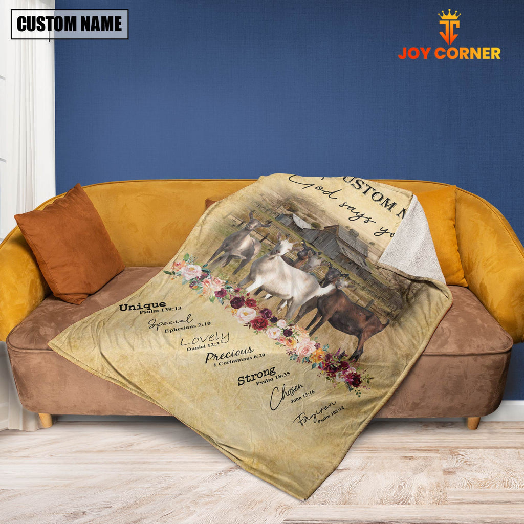 God Says You Are - Personalized Name Goat Blanket