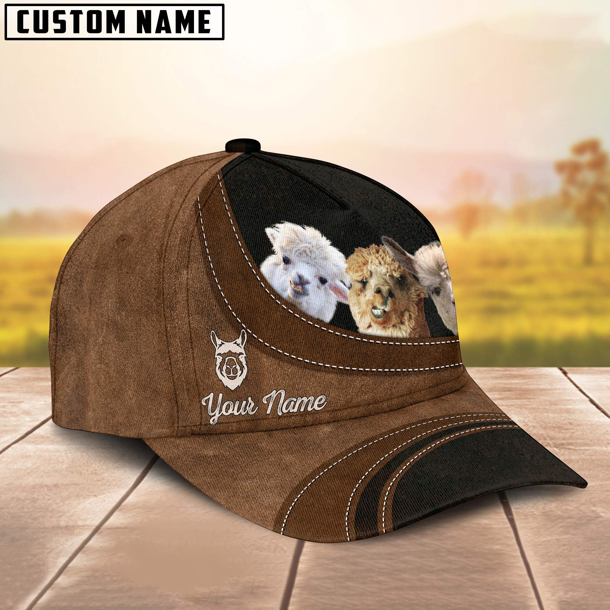 Alpaca Happiness Customized Name Cap