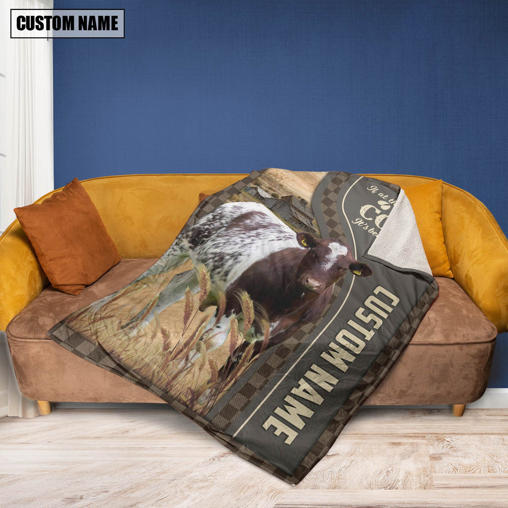 Personalized Name Shorthorn A Good Day Blanket