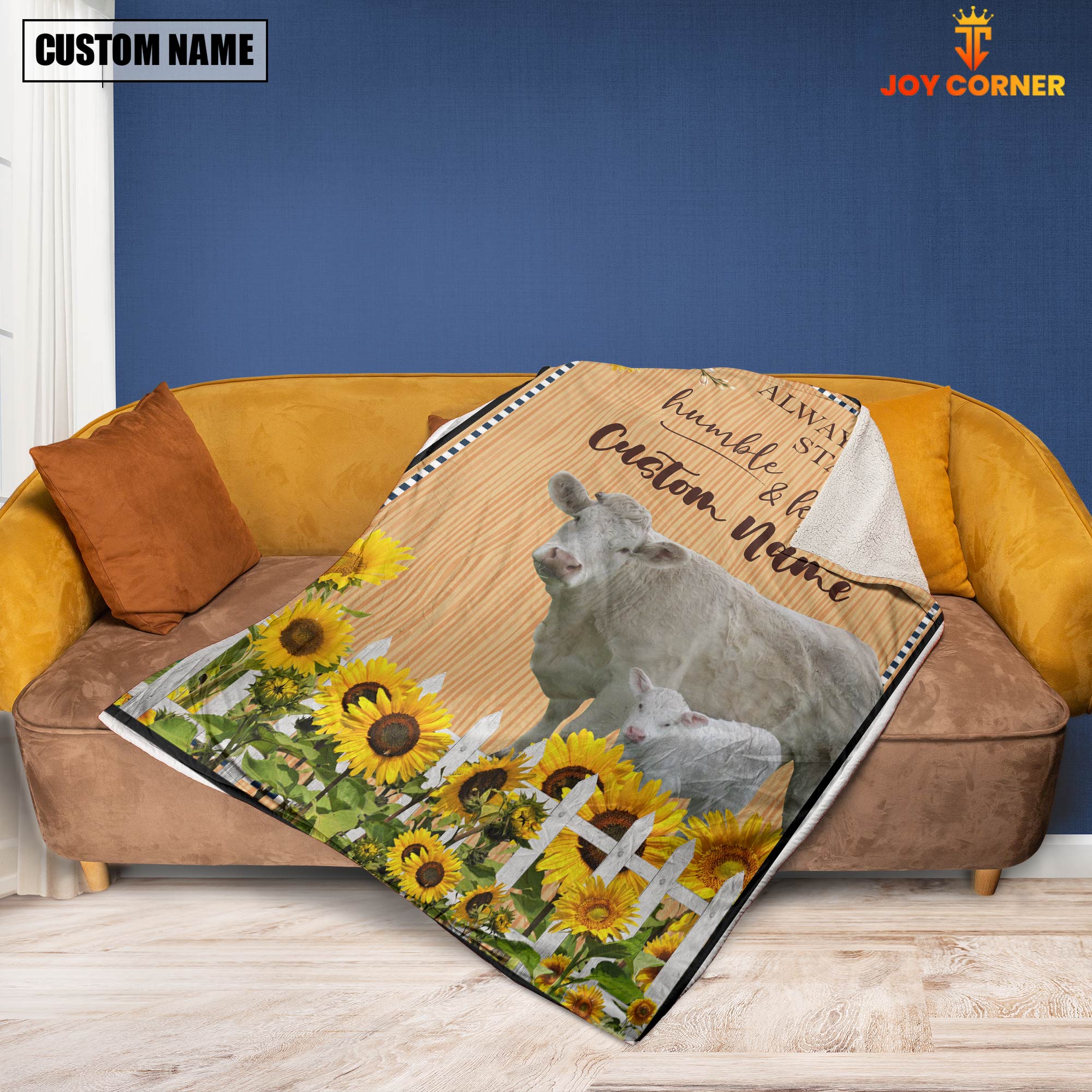 Charolais Custom Name - Always Stay Humble and Kind Blanket