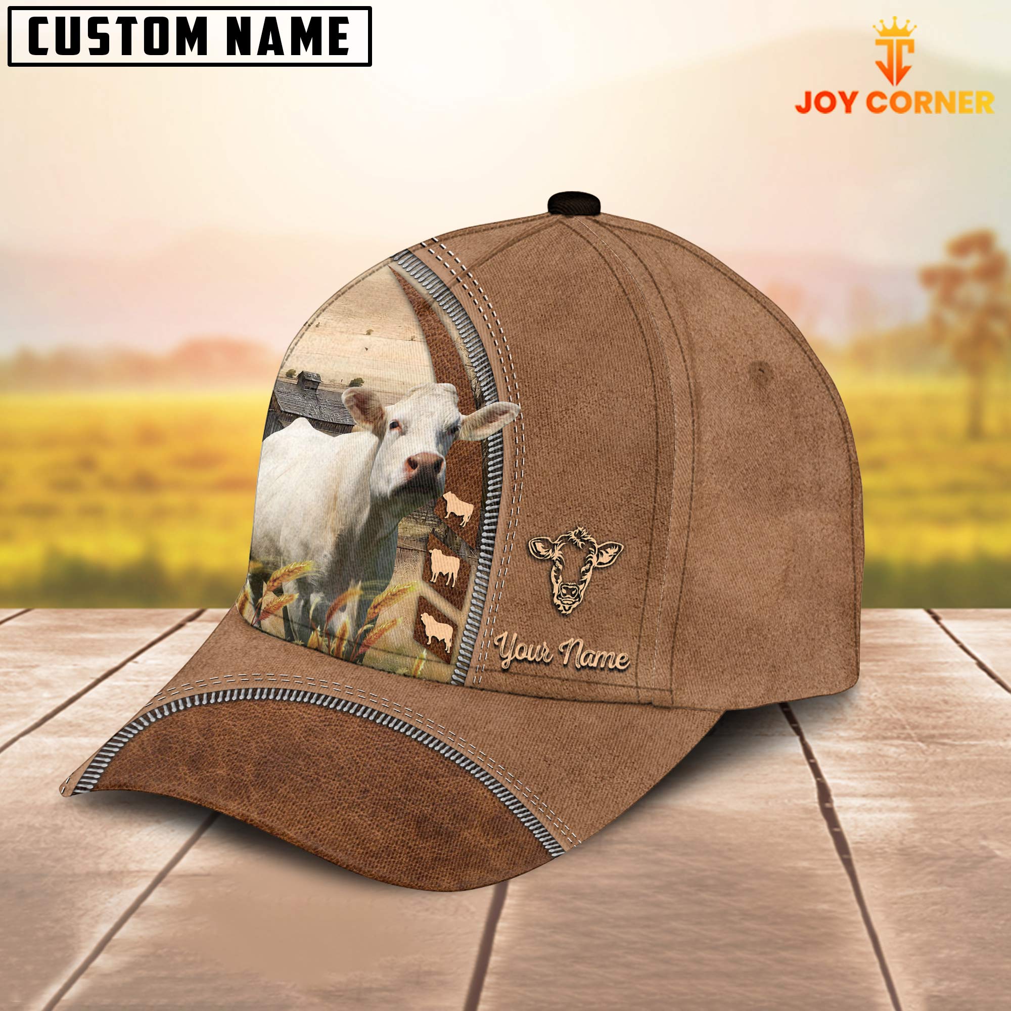 Charolais Farming Land Customized Name Cap
