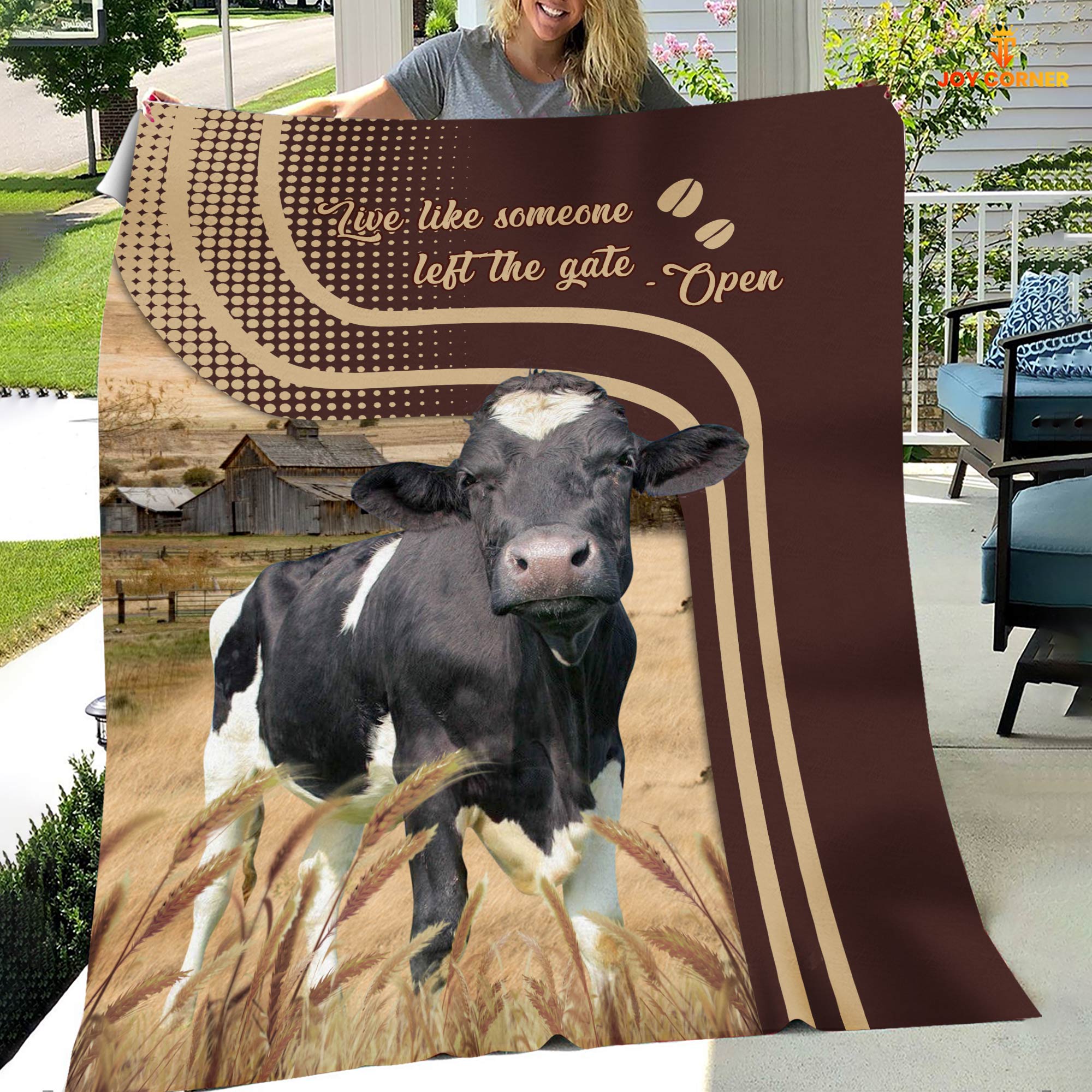 Holstein Live Like Someone Left The Gate Open Cattle Blanket