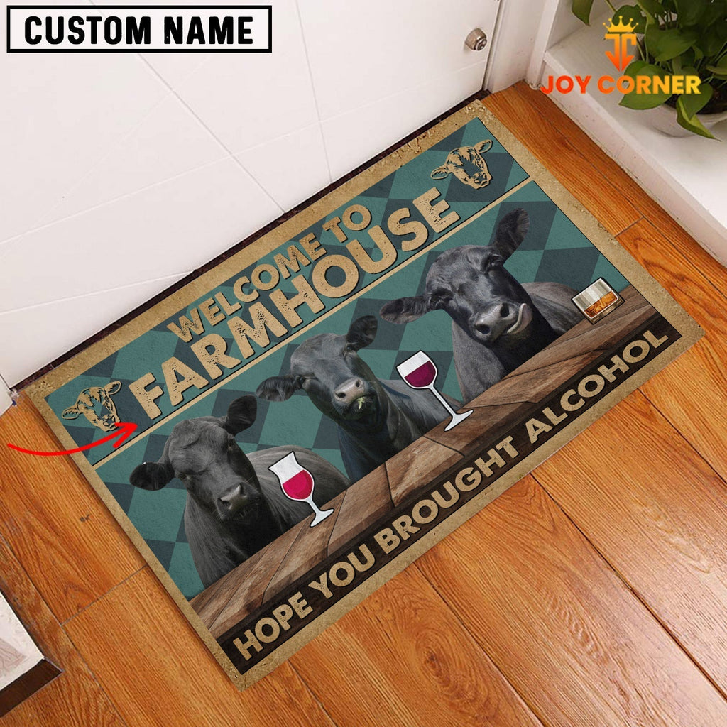 Black Angus Hope You Bought Alcohol Custom Name Doormat