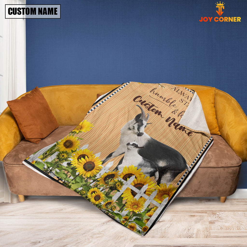 Goat Custom Name - Always Stay Humble and Kind Blanket