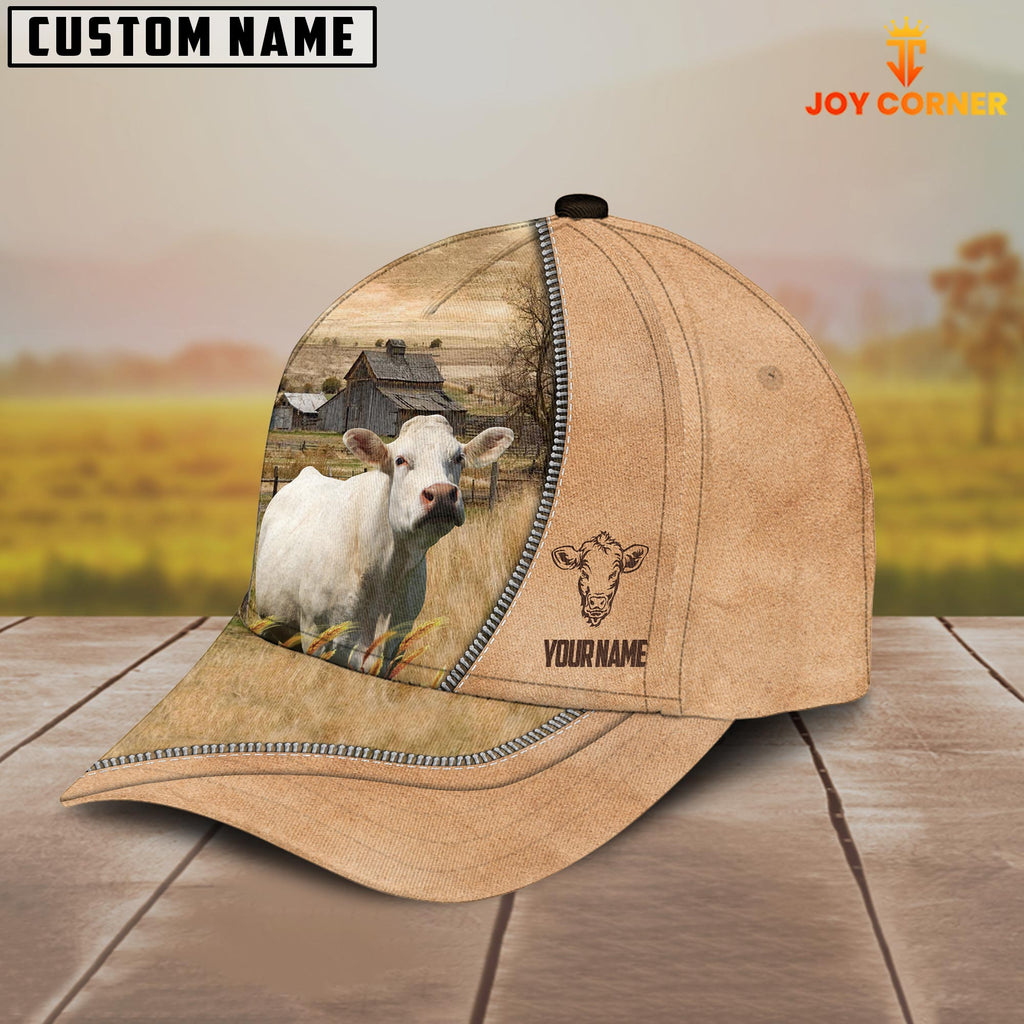 Charolais Farming Light Brown Customized Name Cap