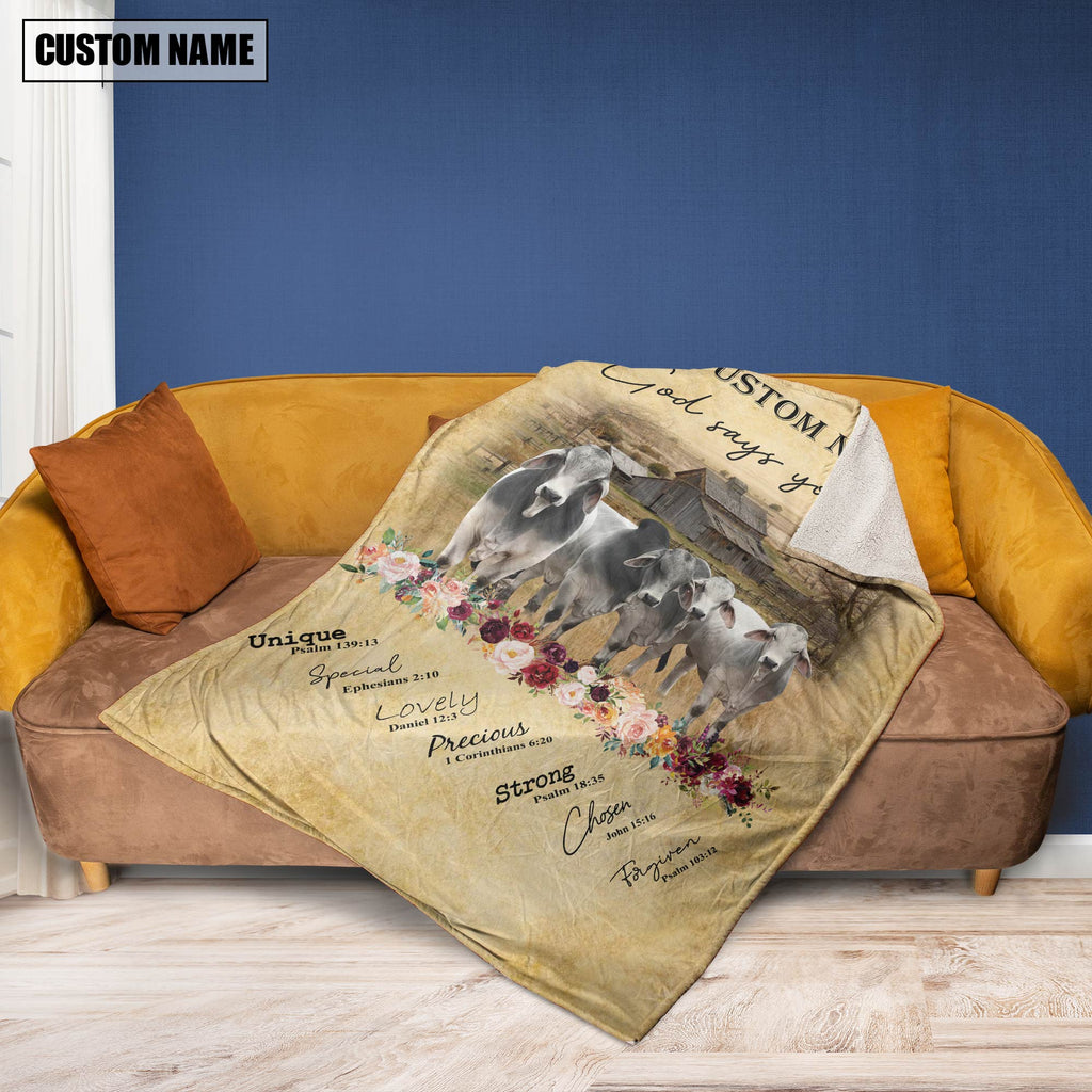 God Says You Are - Personalized Name Brahman Blanket