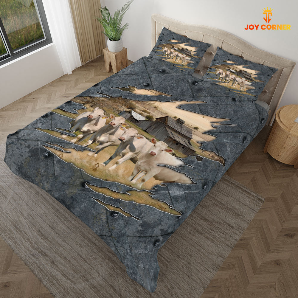 Charolais On The Farm Customized Name Bedding Set