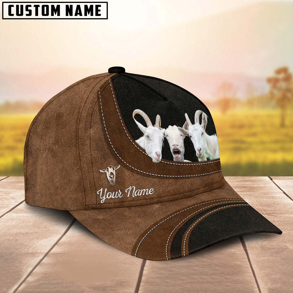 Saanen Goat Happiness Customized Name Cap