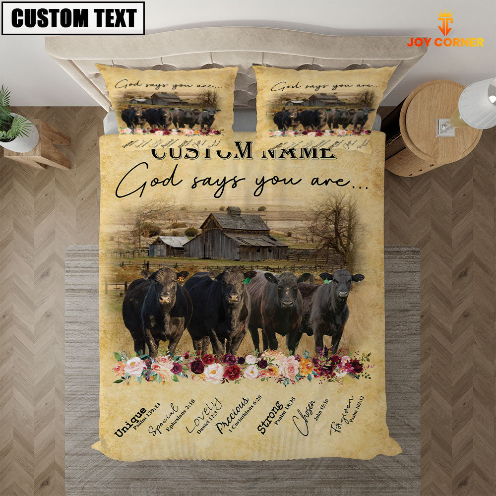 Black Angus God Says You Are Custom Name Bedding Set