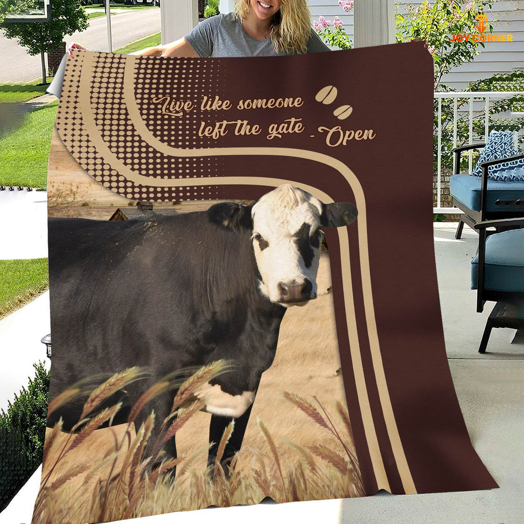 Black Hereford Live Like Someone Left The Gate Open Cattle Blanket