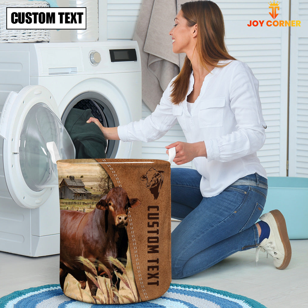 Beefmaster Brown Farm Custom Name Laundry Basket