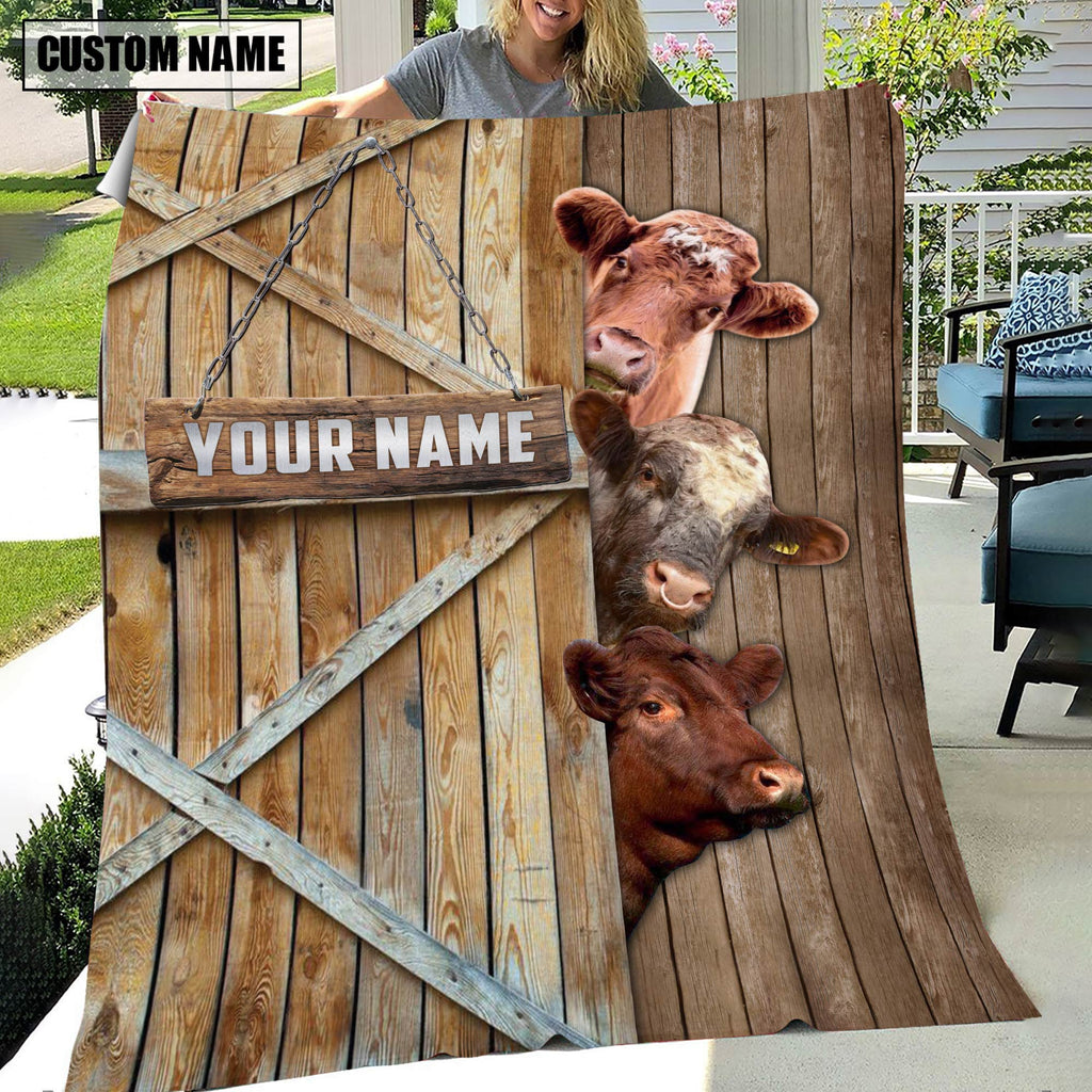 Personalized Name Shorthorn Barn Blanket
