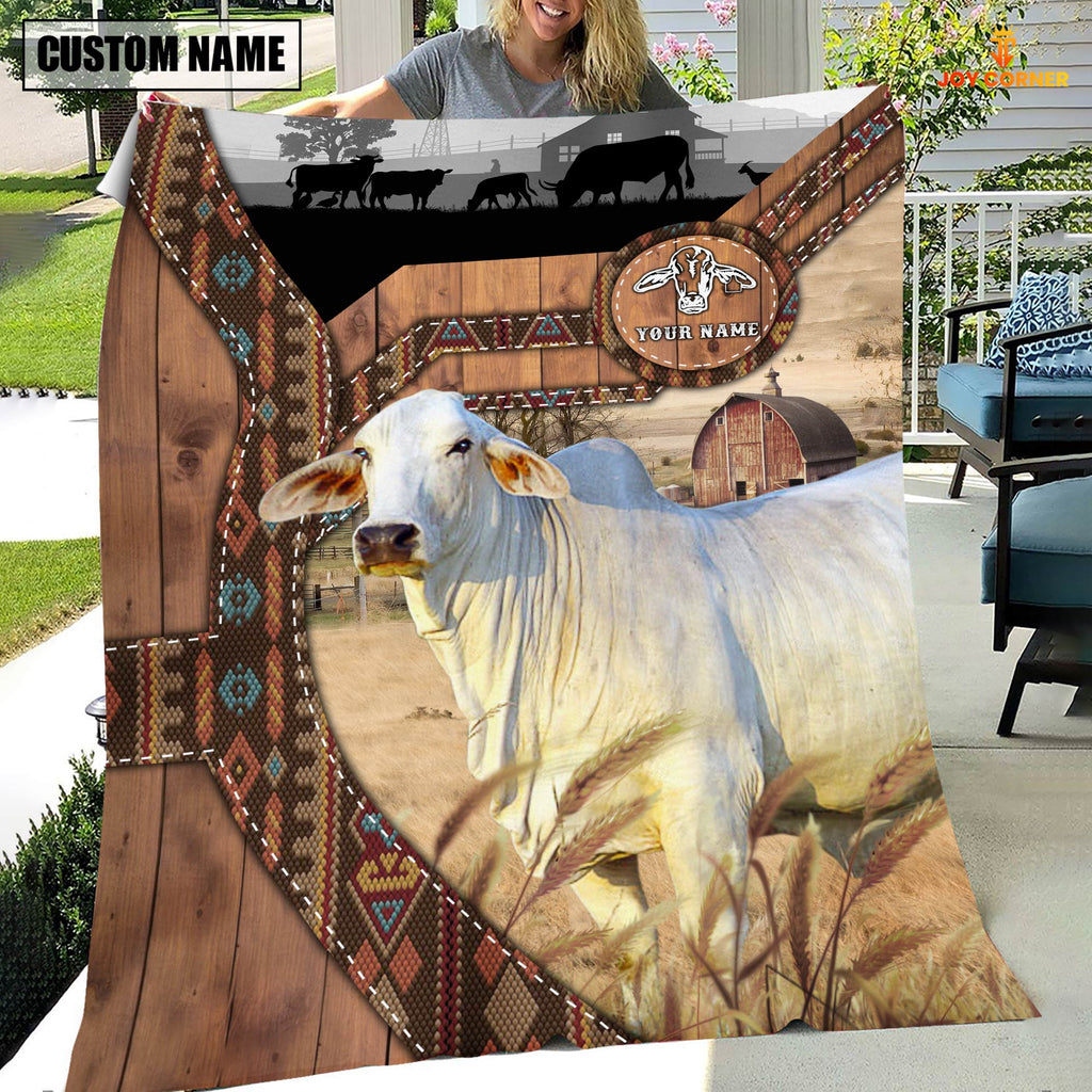 Brahman Custom Name Brocade Pattern Blanket