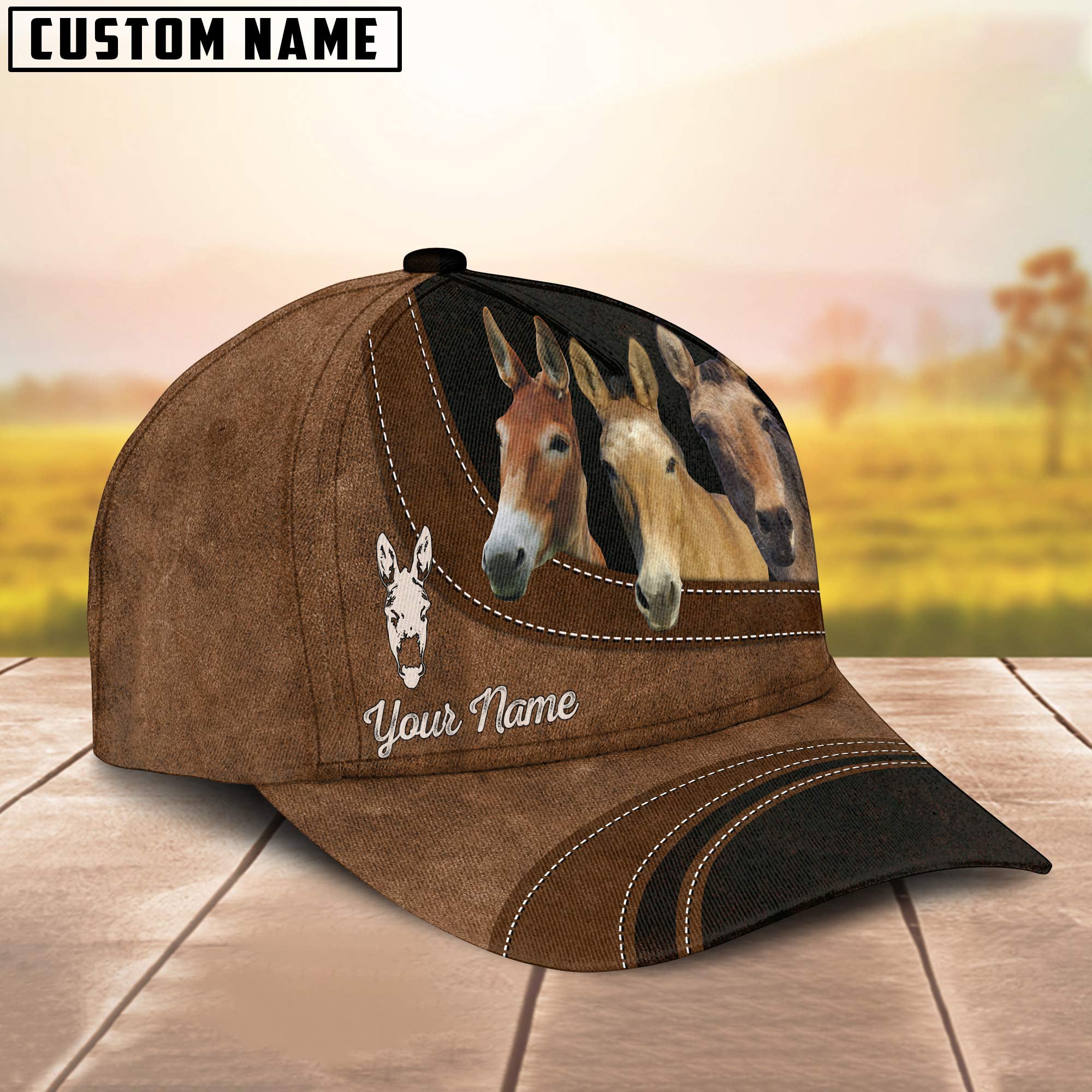 Mule Happiness Customized Name Cap
