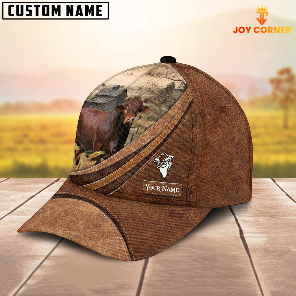 Custom Name Beefmaster Leather Pattern Classic Cap