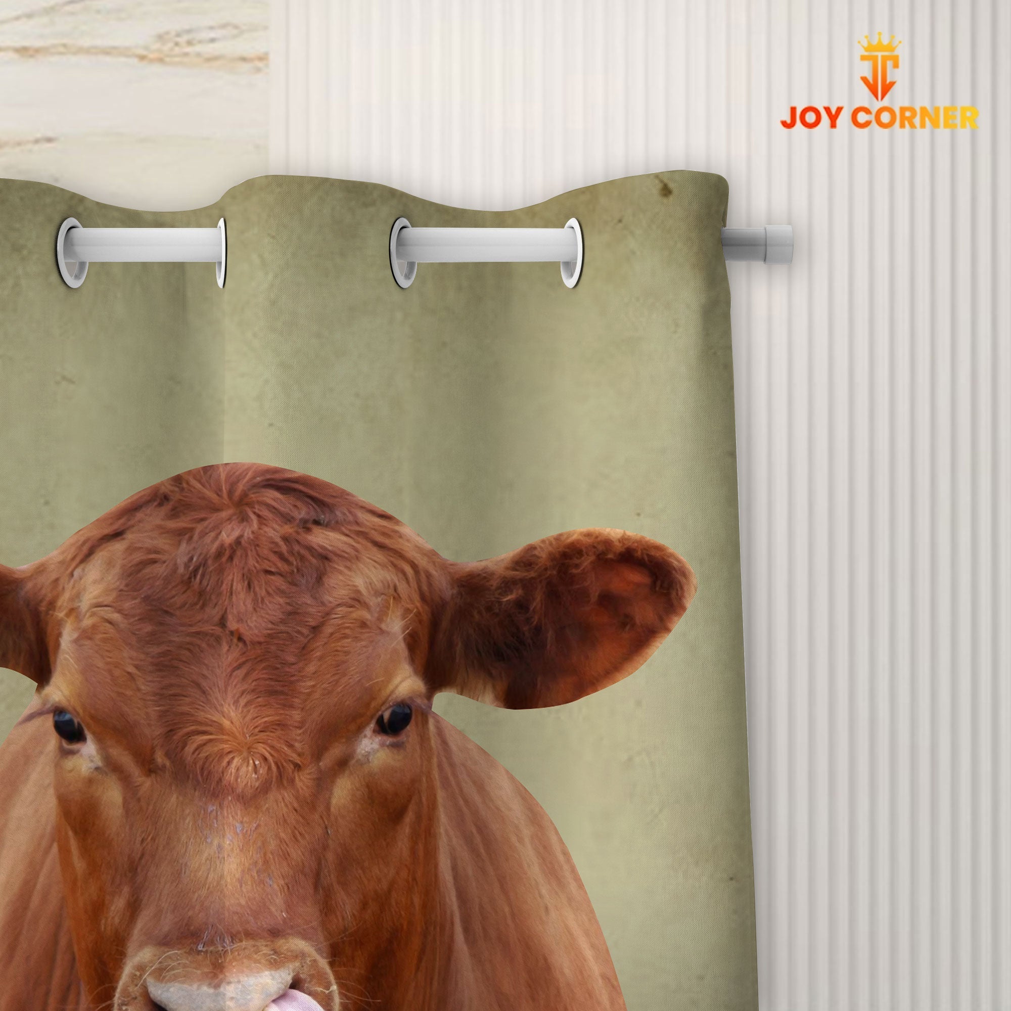 Red Angus Hello Sweet Cheeks 3D Shower Curtain