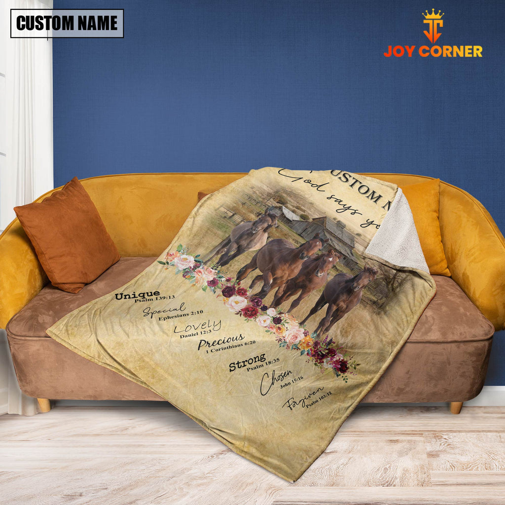 God Says You Are - Personalized Name Horse Blanket