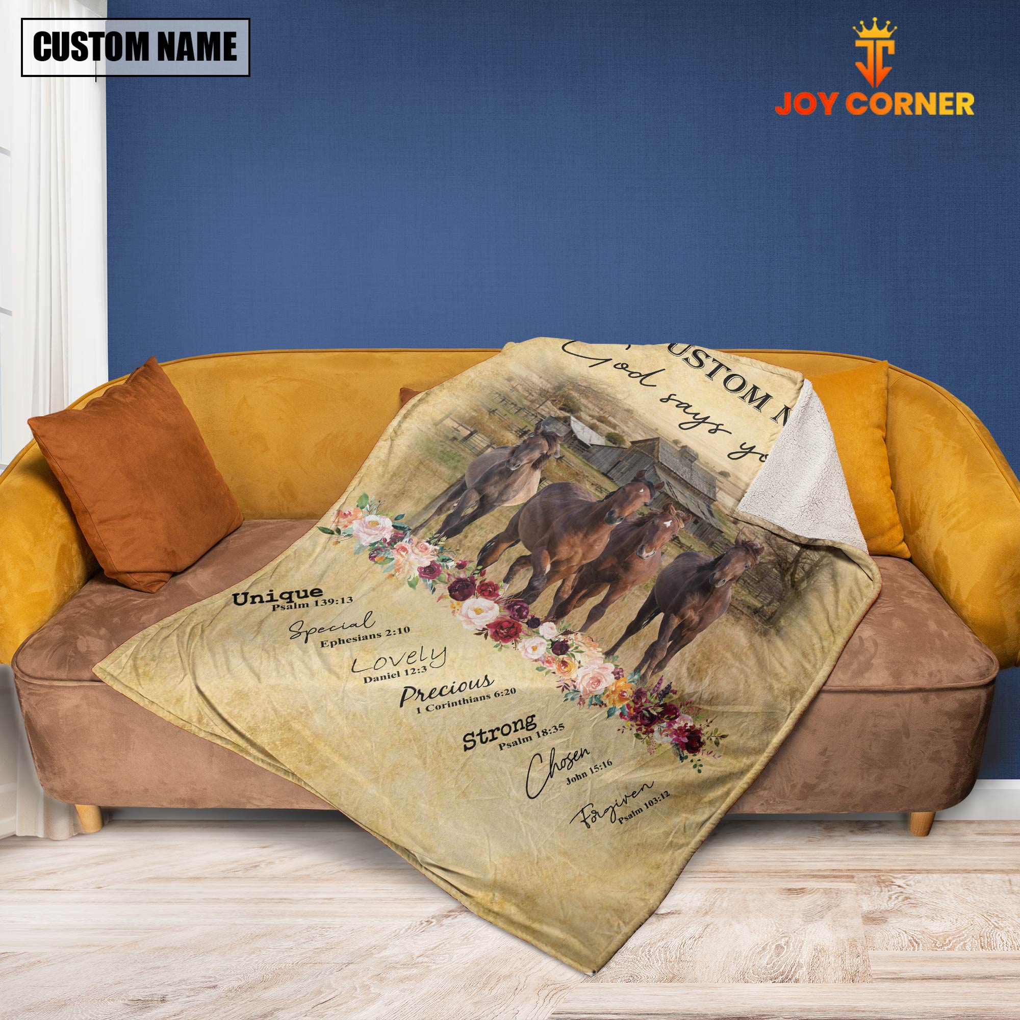 God Says You Are - Personalized Name Horse Blanket
