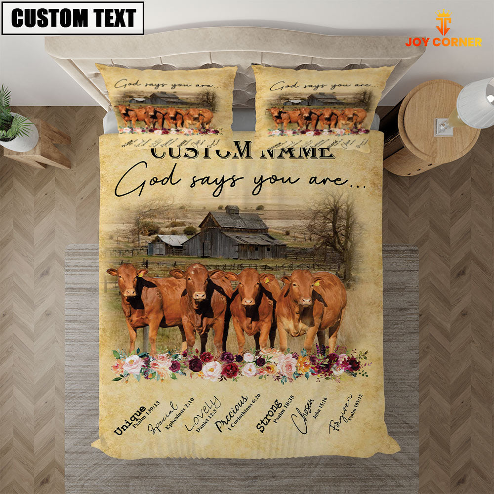 Beefmaster God Says You Are Custom Name Bedding Set