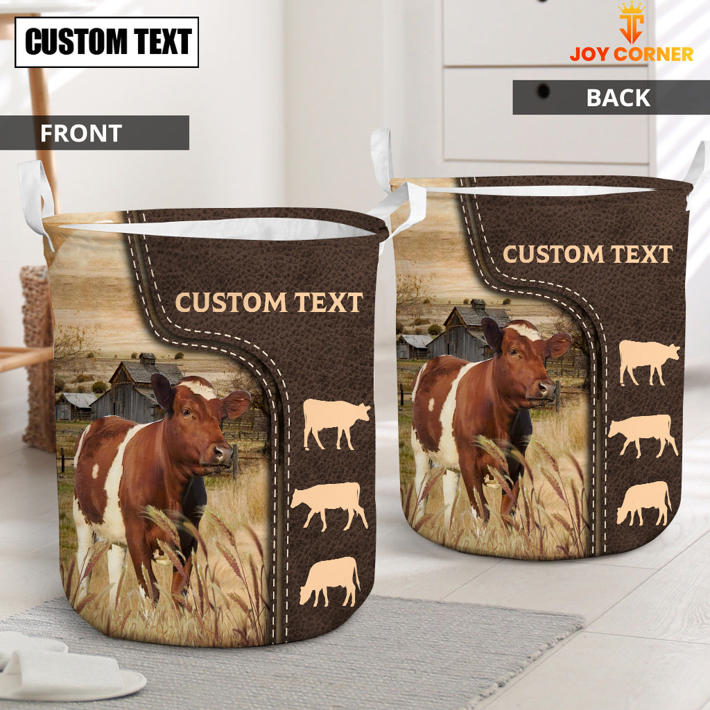 Ayrshires Custom Name Leather Pattern Laundry Basket