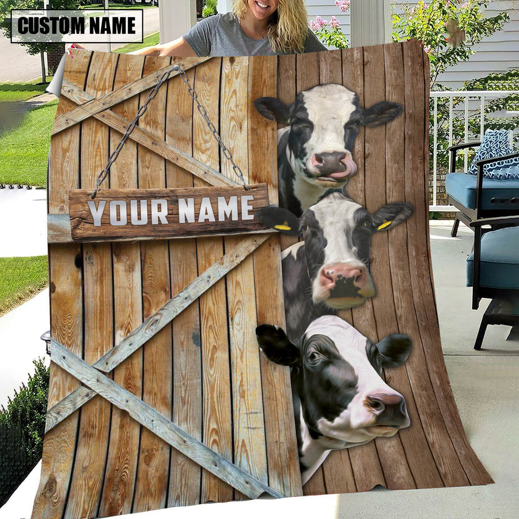 Personalized Name Holstein Barn Blanket