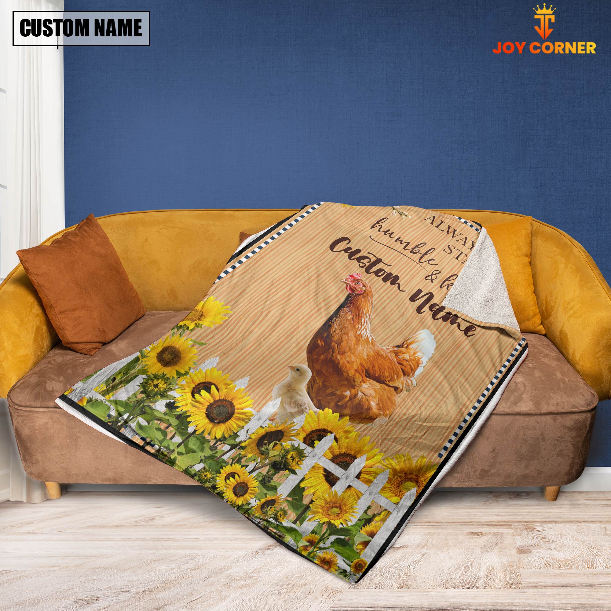 Chicken Custom Name - Always Stay Humble and Kind Blanket