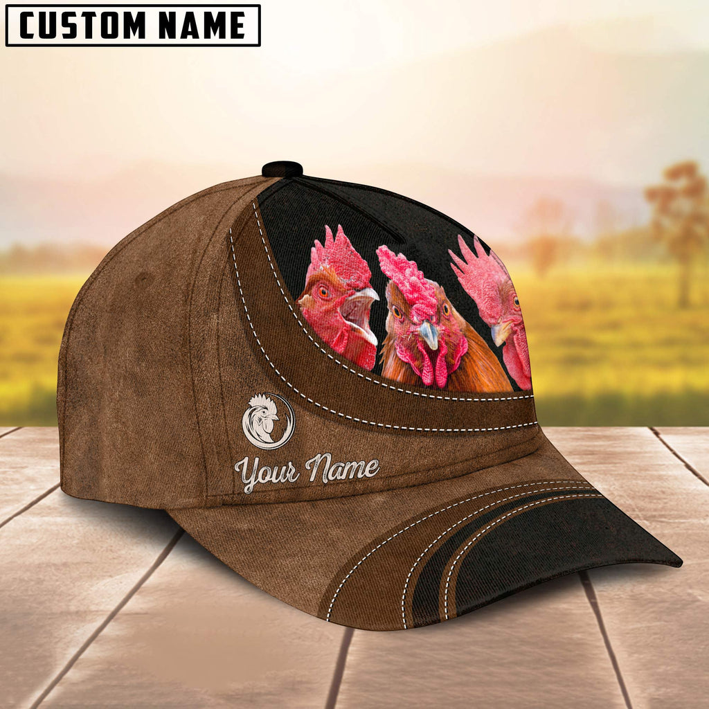 Rooster Happiness Customized Name Cap