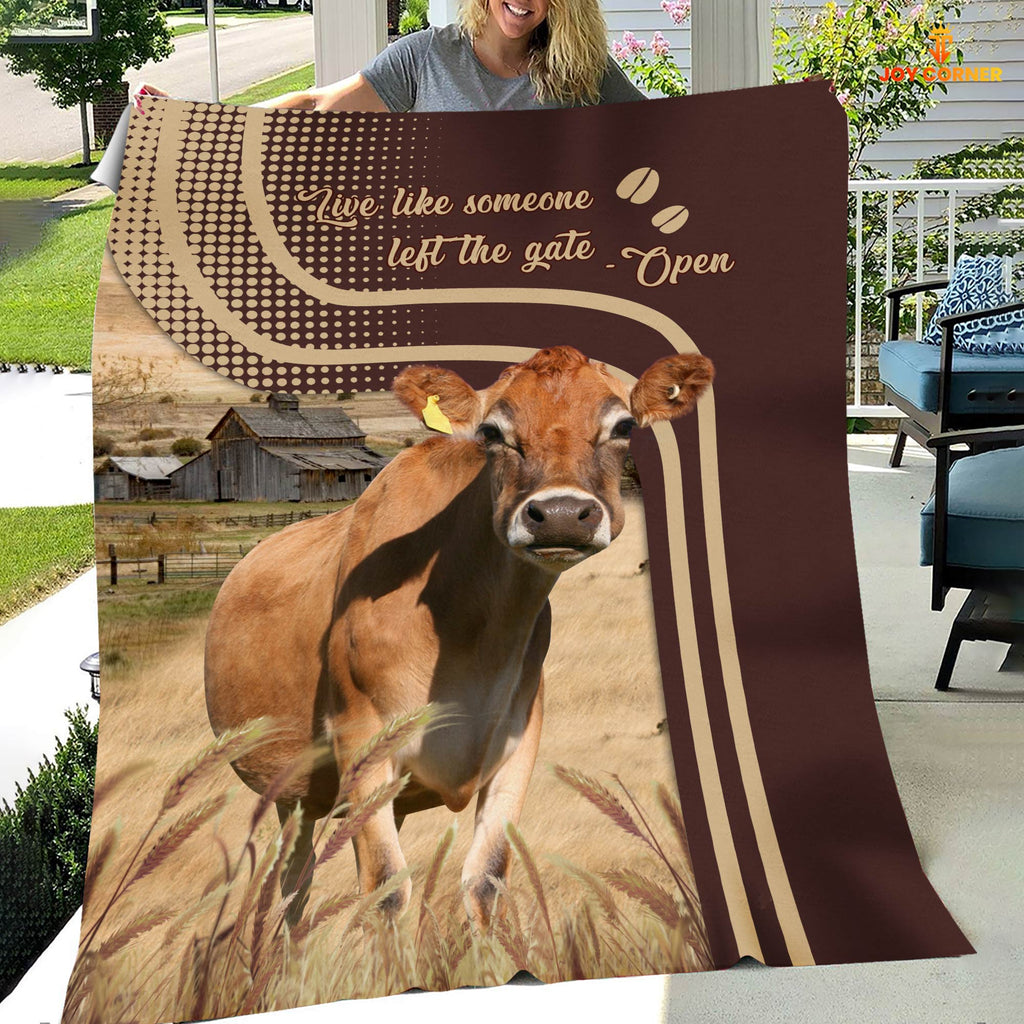 Jersey Live Like Someone Left The Gate Open Cattle Blanket