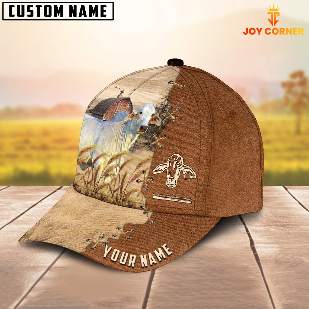 Brahman Custom Name Brown Leather Pattern Cap