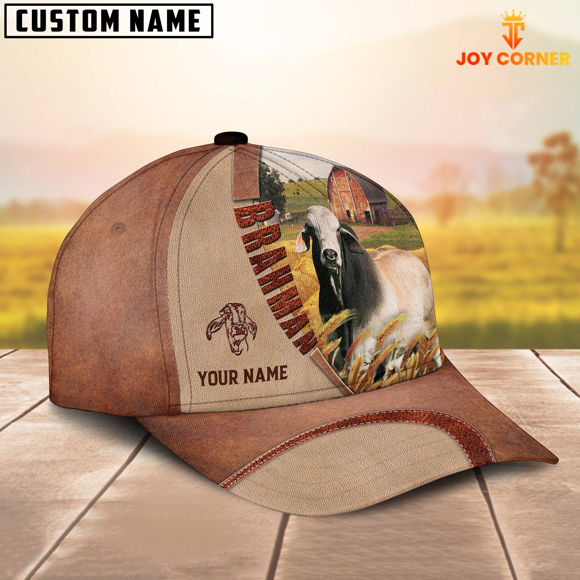 Personalized Name Brahman Farm Barn Cap